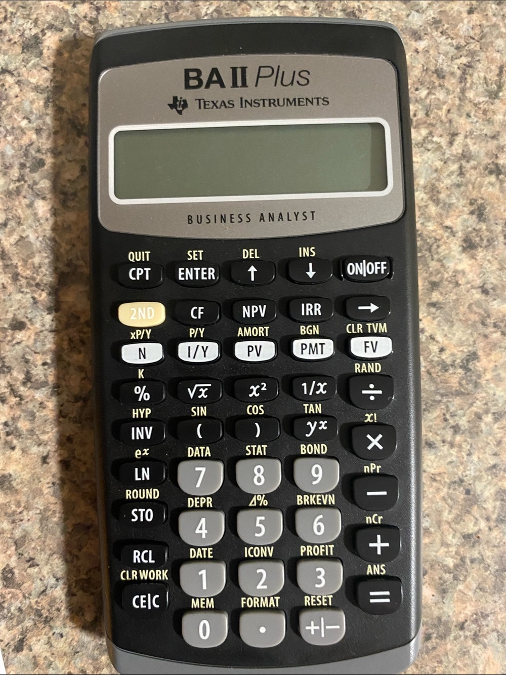 Texas Instruments BA II Plus Calculator in Black and Gray